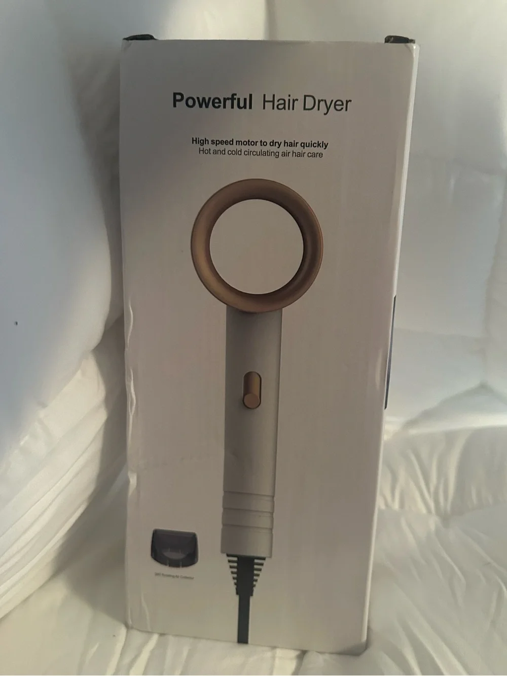 Powerful NWT High Speed Bladeless Style Hair Dryer Rose Gold White 110V